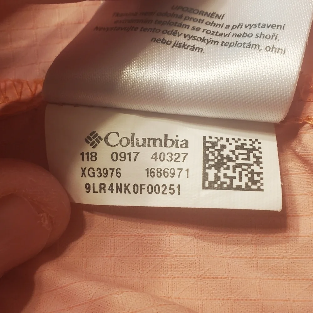 Columbia Access Point Jacket Youth Girls Size Large Hooded Nylon Peach Color